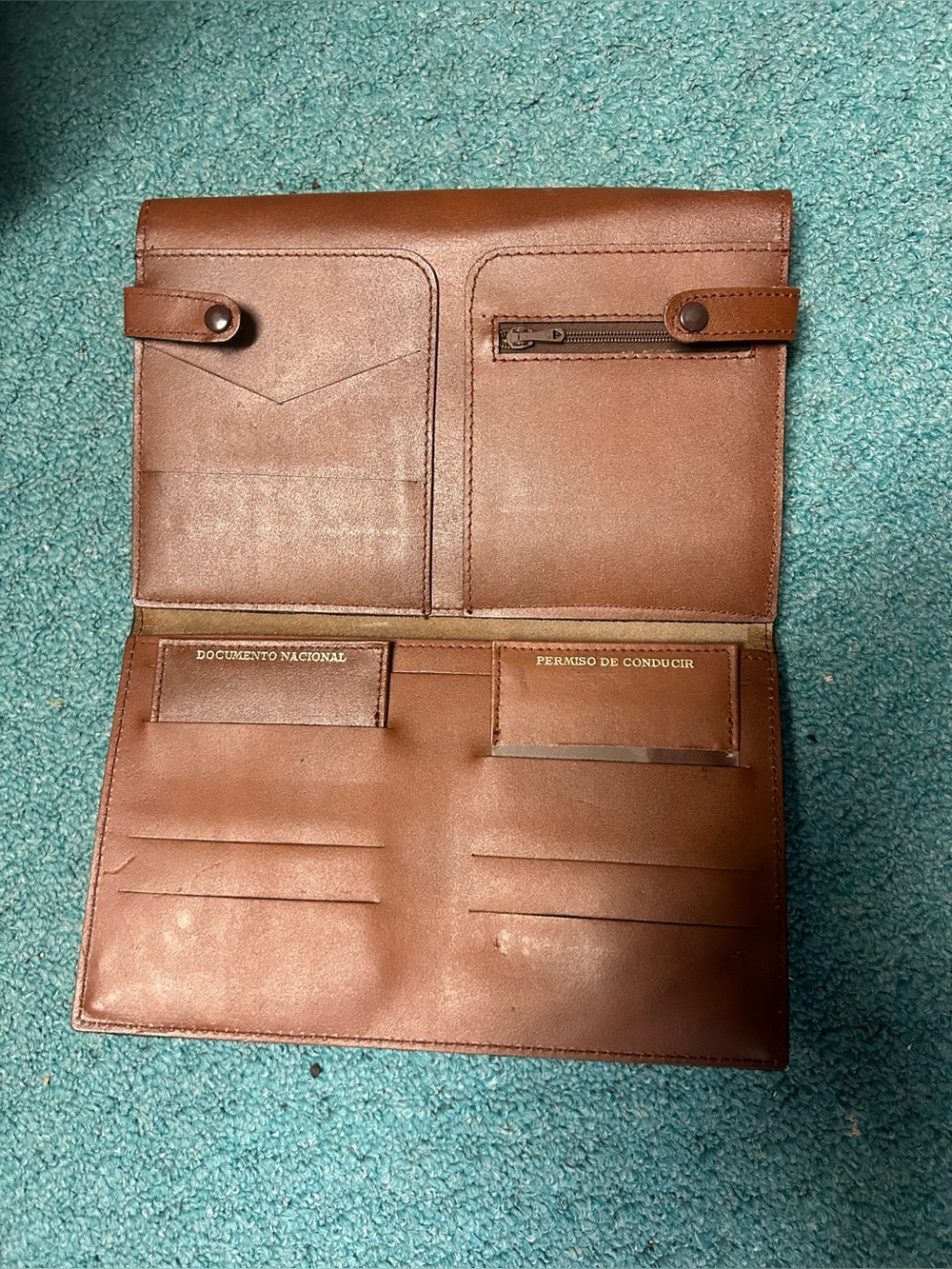 Brown Leather Travel Document Wallet